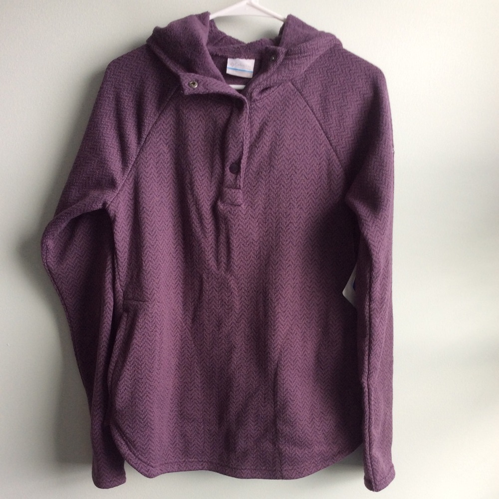Columbia Purple Hooded Pullover Fleece